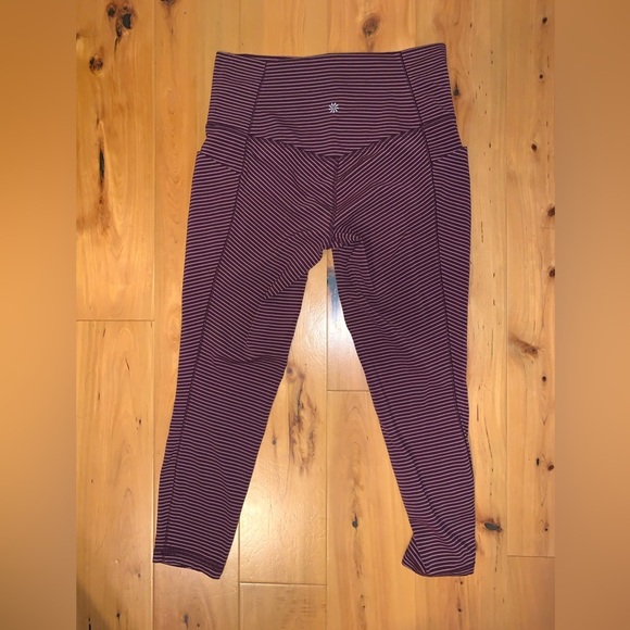 Striped Burgundy Athleta Leggings - Picture 7 of 7